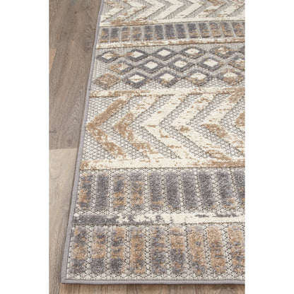 Tapis d'intérieur/extérieur géométrique vieilli World Rug Gallery