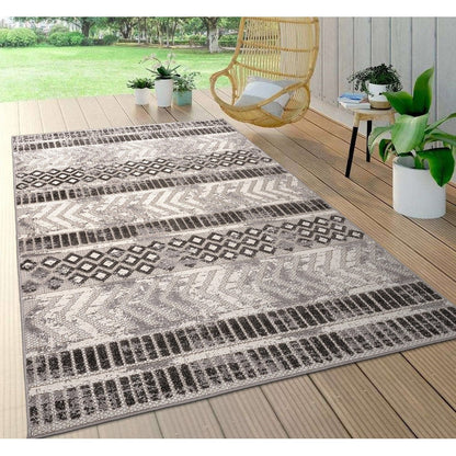 Tapis d'intérieur/extérieur géométrique vieilli World Rug Gallery