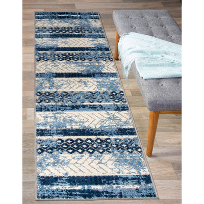 Tapis d'intérieur/extérieur géométrique vieilli World Rug Gallery