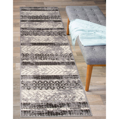 Tapis d'intérieur/extérieur géométrique vieilli World Rug Gallery