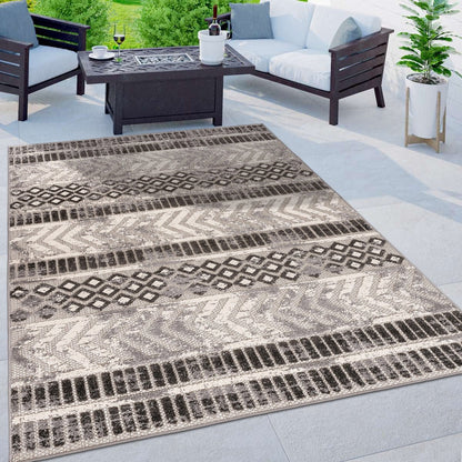 Tapis d'intérieur/extérieur géométrique vieilli World Rug Gallery