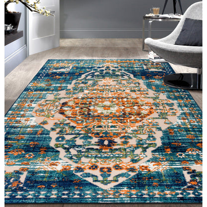 Tapis traditionnel d'intérieur/extérieur vieilli World Rug Gallery