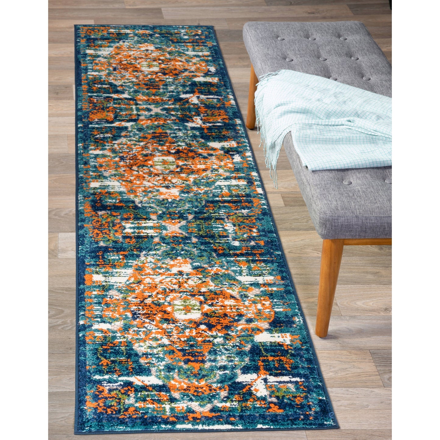 Tapis traditionnel d'intérieur/extérieur vieilli World Rug Gallery