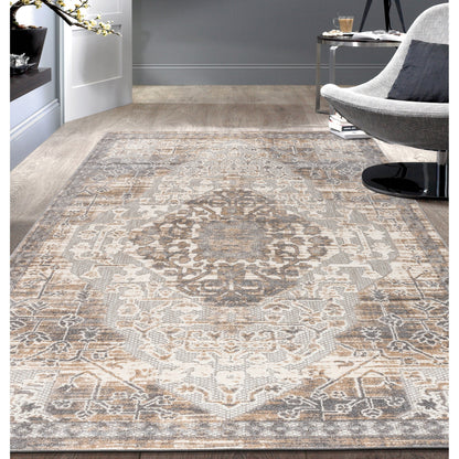Tapis traditionnel d'intérieur/extérieur vieilli World Rug Gallery