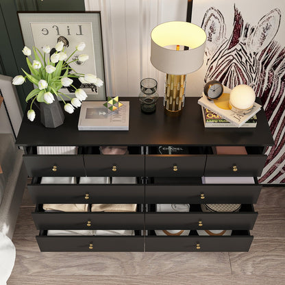 Commode double à 10 tiroirs pour chambre à coucher, commode blanche, grand espace de rangement
