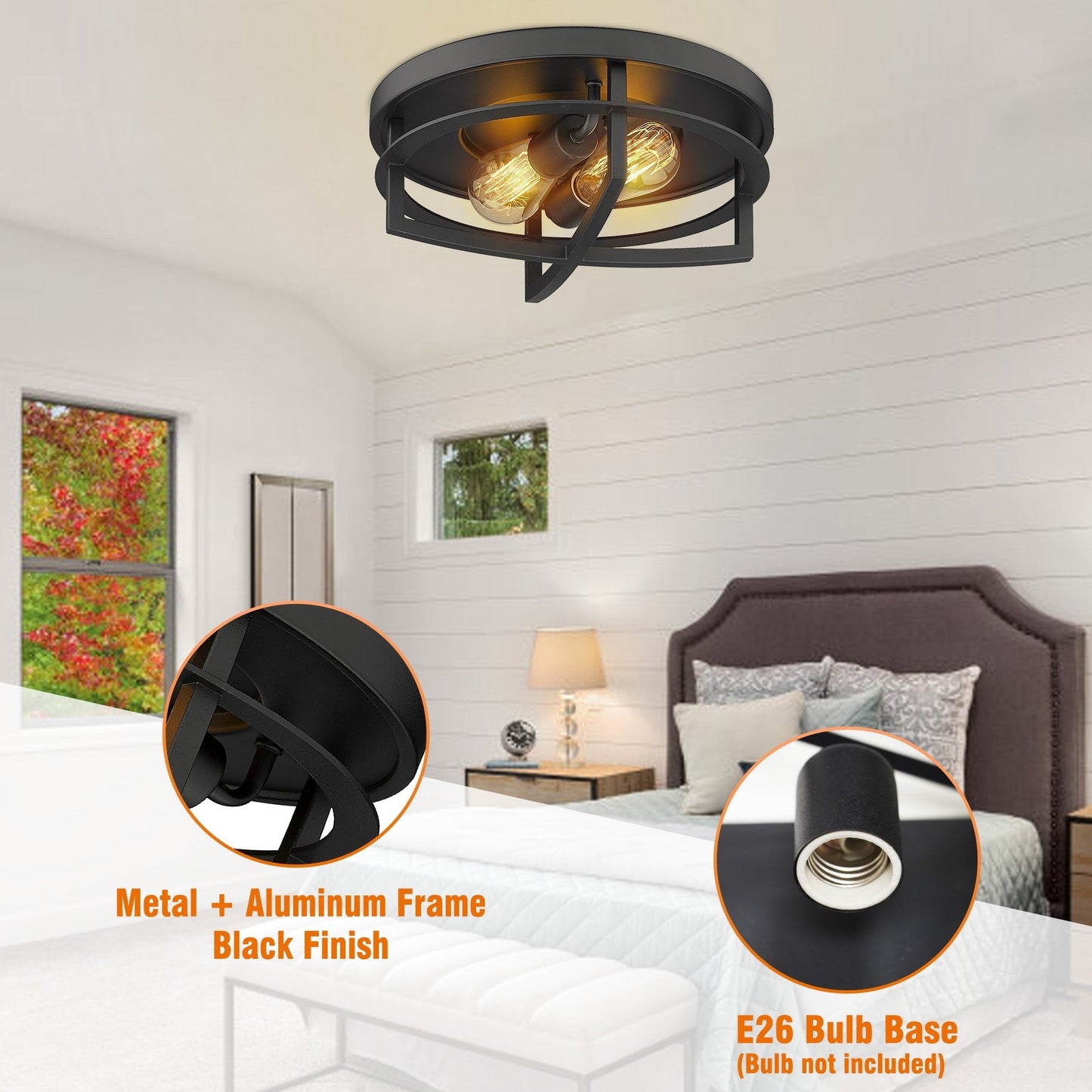 13 plafonniers industriels à 2 lampes encastrés