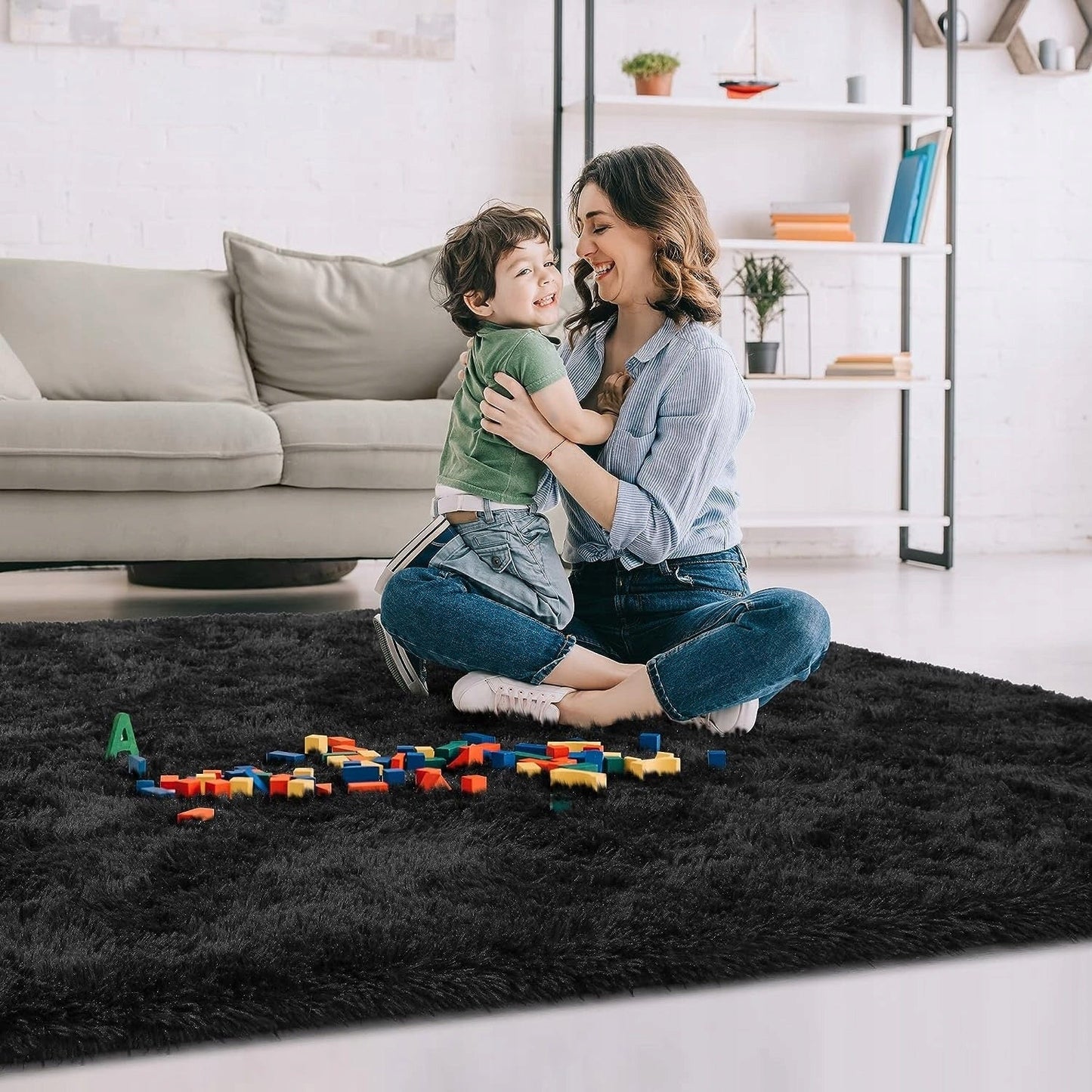 Tapis d'intérieur doux et moderne - 1,22 m x 1,62 m