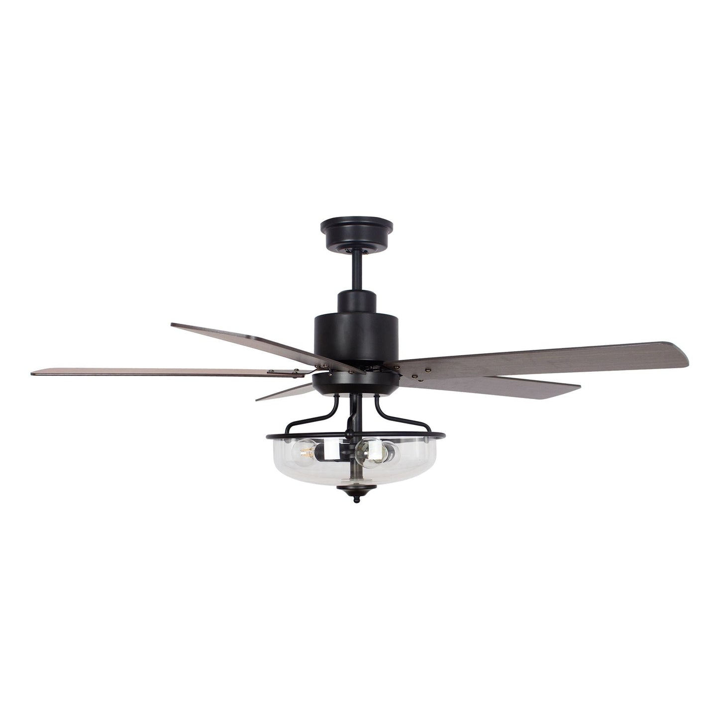 Ventilateur de plafond réversible en bois de 52 pouces, 5 pales et 3 lumières, avec télécommande