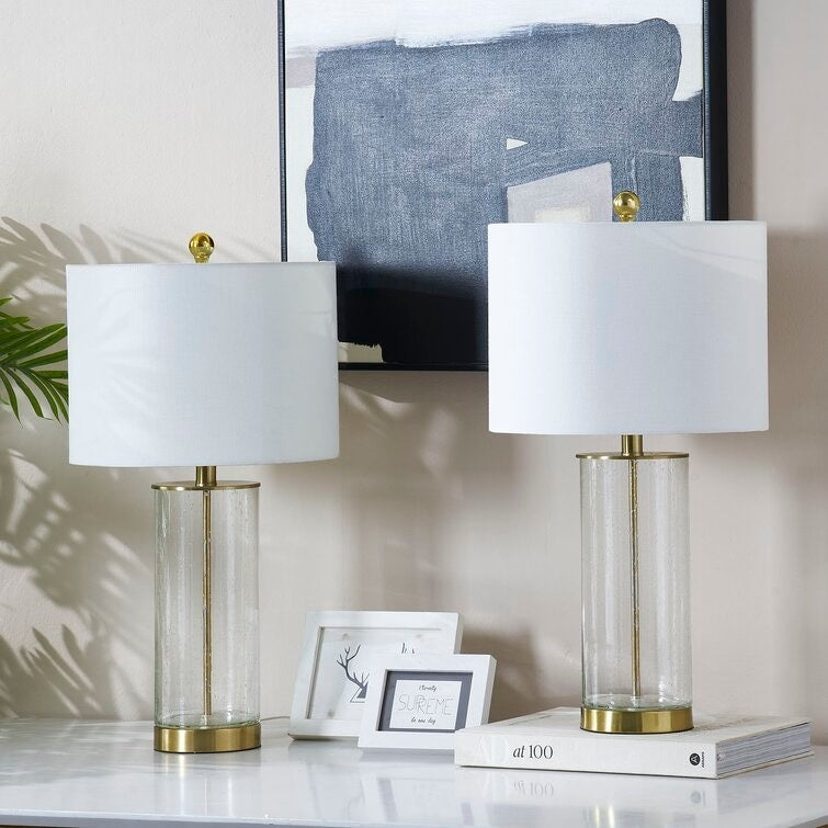 Lot de 2 lampes de table en verre transparent (23,75 $) - 13 x 13 x 23,75 $