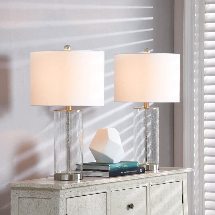 Lot de 2 lampes de table en verre transparent (23,75 $) - 13 x 13 x 23,75 $
