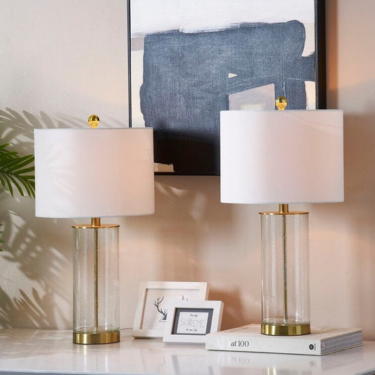 Lot de 2 lampes de table en verre transparent (23,75 $) - 13 x 13 x 23,75 $