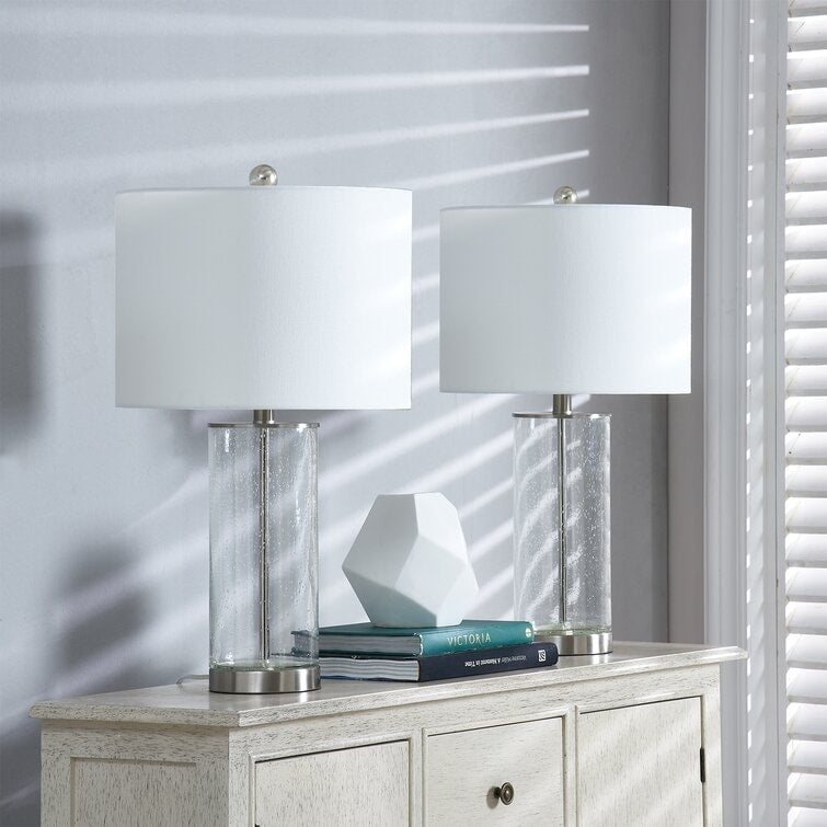 Lot de 2 lampes de table en verre transparent (23,75 $) - 13 x 13 x 23,75 $