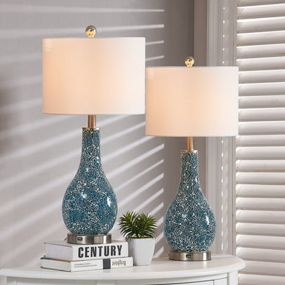 Ensemble de lampes de table en verre avec port USB (lot de 2)