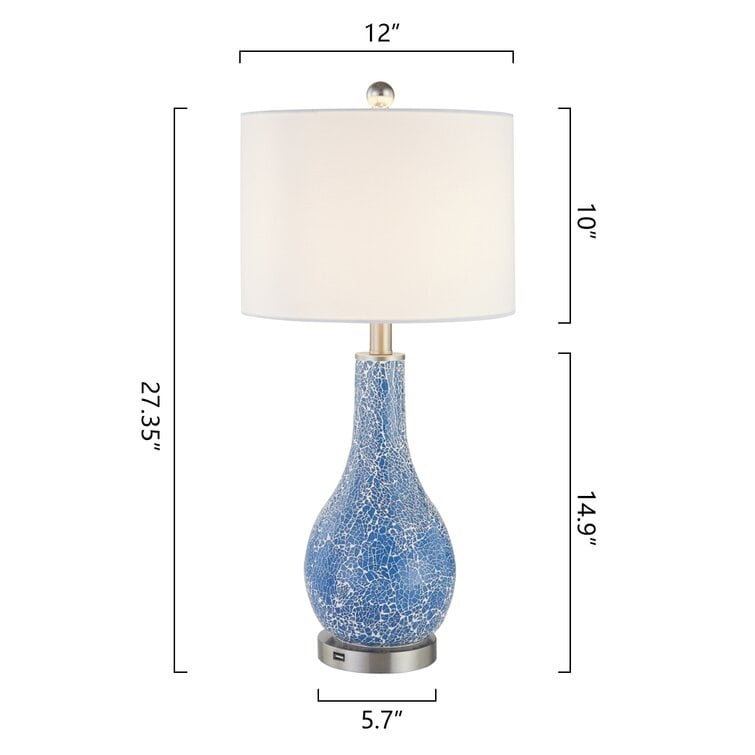 Ensemble de lampes de table en verre avec port USB (lot de 2)