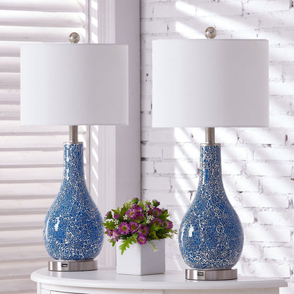 Ensemble de lampes de table en verre avec port USB (lot de 2)