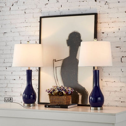 Ensemble de lampes de table en céramique 28,5 avec USB (lot de 2)