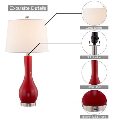 Ensemble de lampes de table en céramique 28,5 avec USB (lot de 2)
