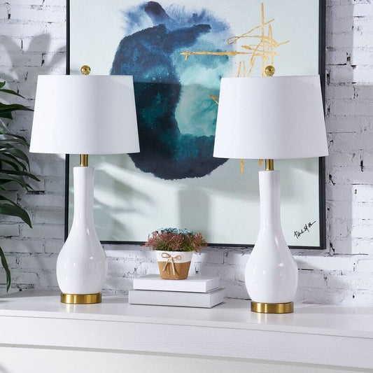 Ensemble de lampes de table en céramique 28,5 avec USB (lot de 2)