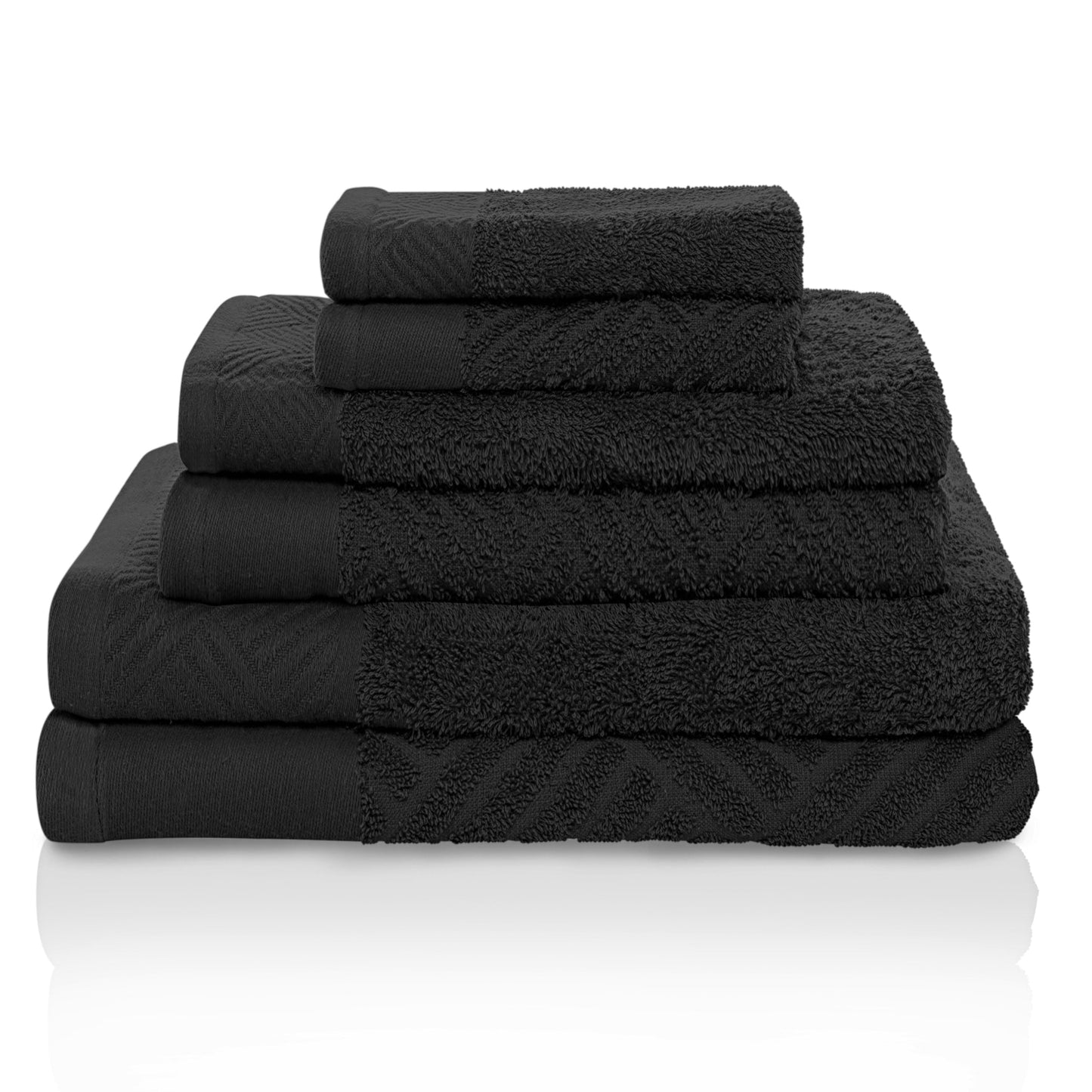 Ensemble de serviettes 6 pièces en coton égyptien 100 % tissé de qualité supérieure