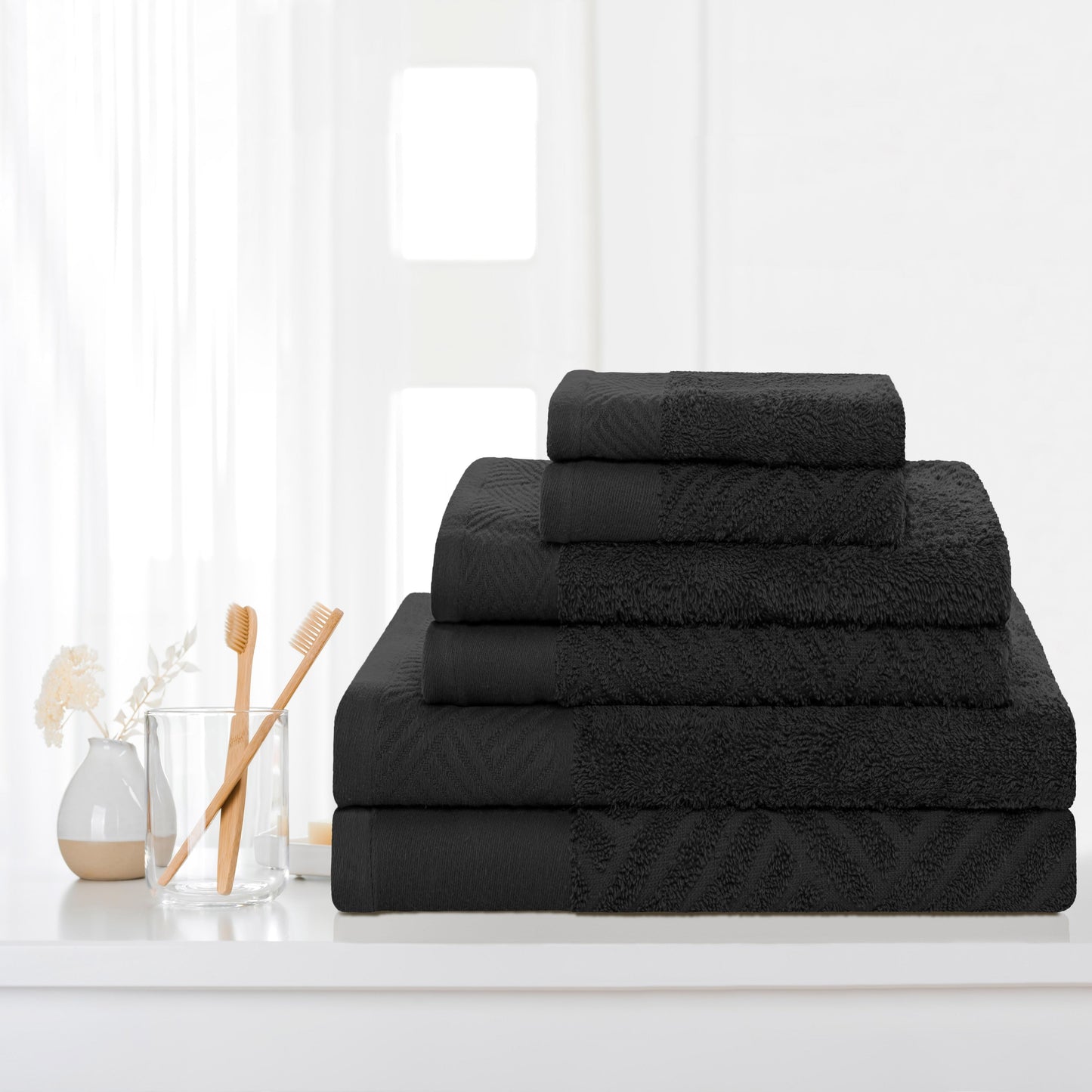 Ensemble de serviettes 6 pièces en coton égyptien 100 % tissé de qualité supérieure