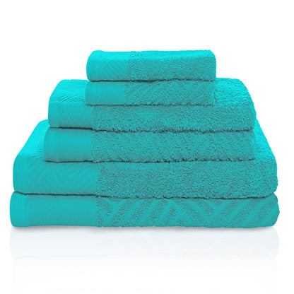 Ensemble de serviettes 6 pièces en coton égyptien 100 % tissé de qualité supérieure