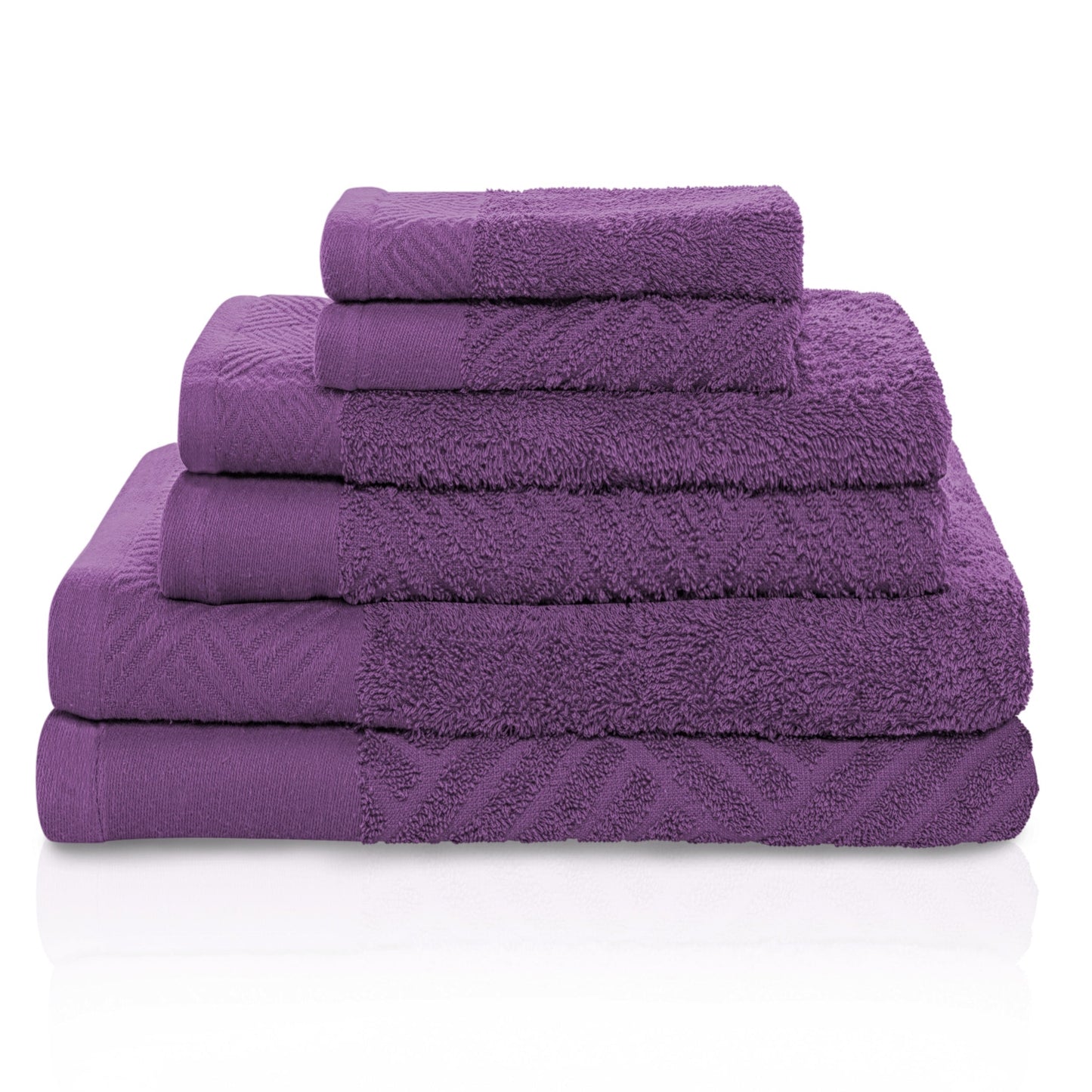 Ensemble de serviettes 6 pièces en coton égyptien 100 % tissé de qualité supérieure