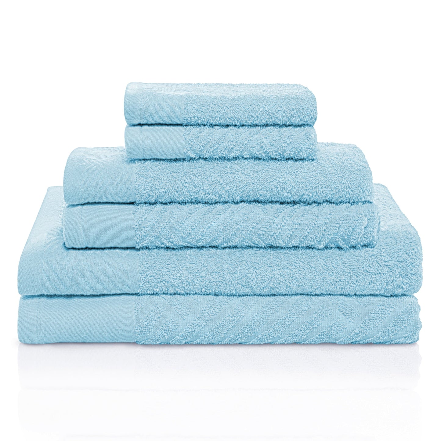 Ensemble de serviettes 6 pièces en coton égyptien 100 % tissé de qualité supérieure