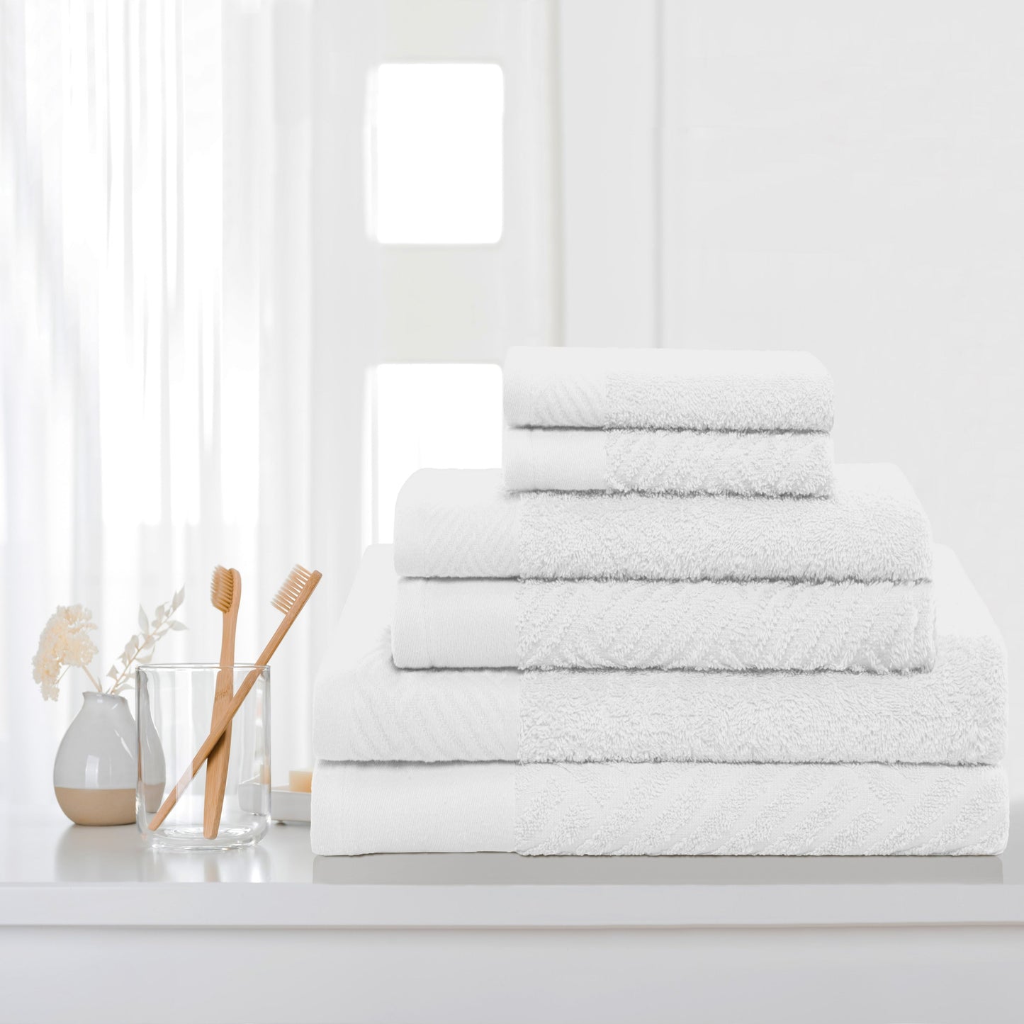 Ensemble de serviettes 6 pièces en coton égyptien 100 % tissé de qualité supérieure