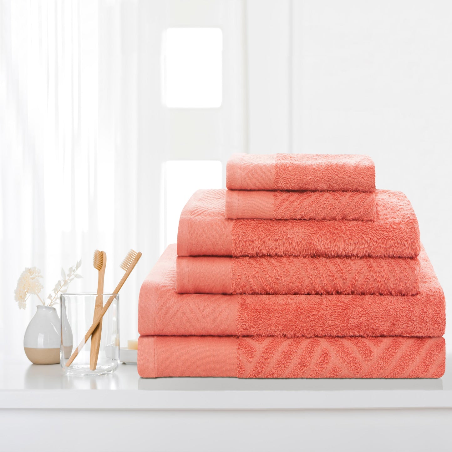 Ensemble de serviettes 6 pièces en coton égyptien 100 % tissé de qualité supérieure
