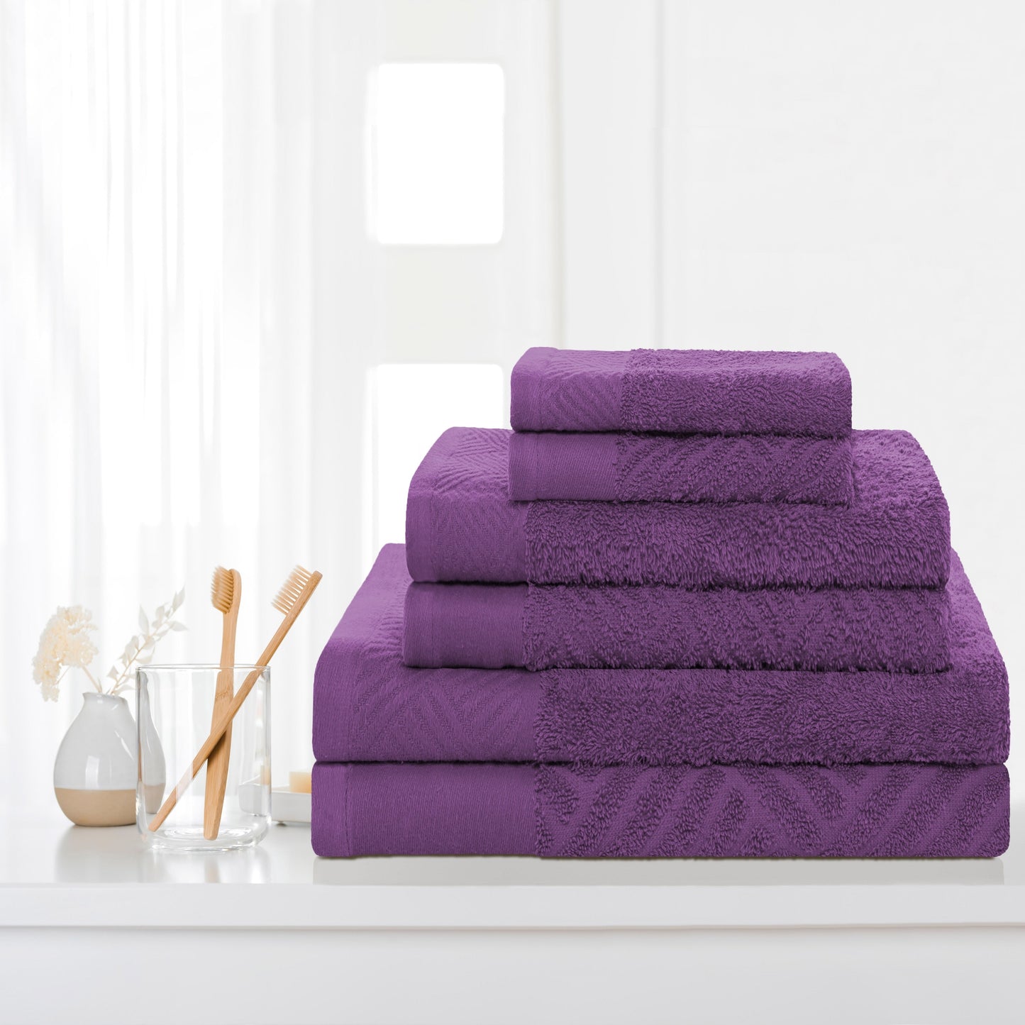 Ensemble de serviettes 6 pièces en coton égyptien 100 % tissé de qualité supérieure