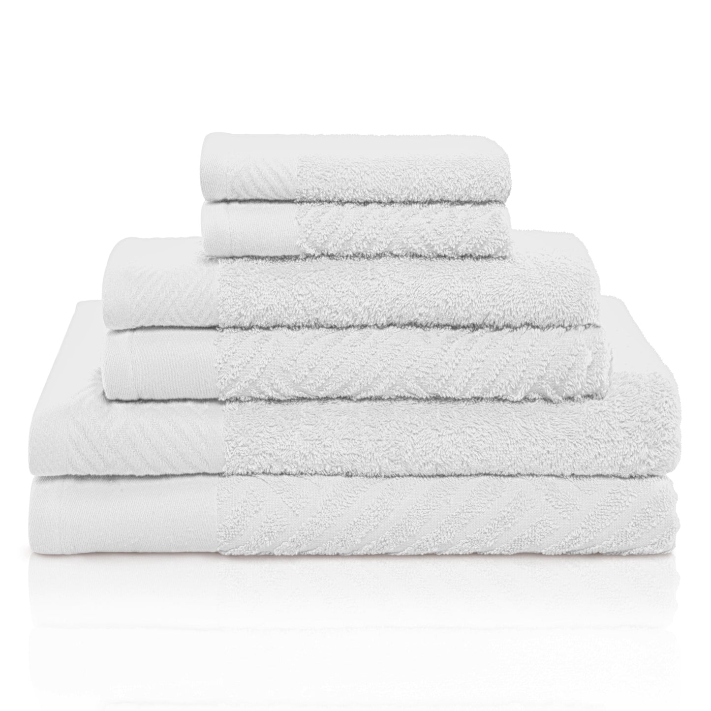 Ensemble de serviettes 6 pièces en coton égyptien 100 % tissé de qualité supérieure