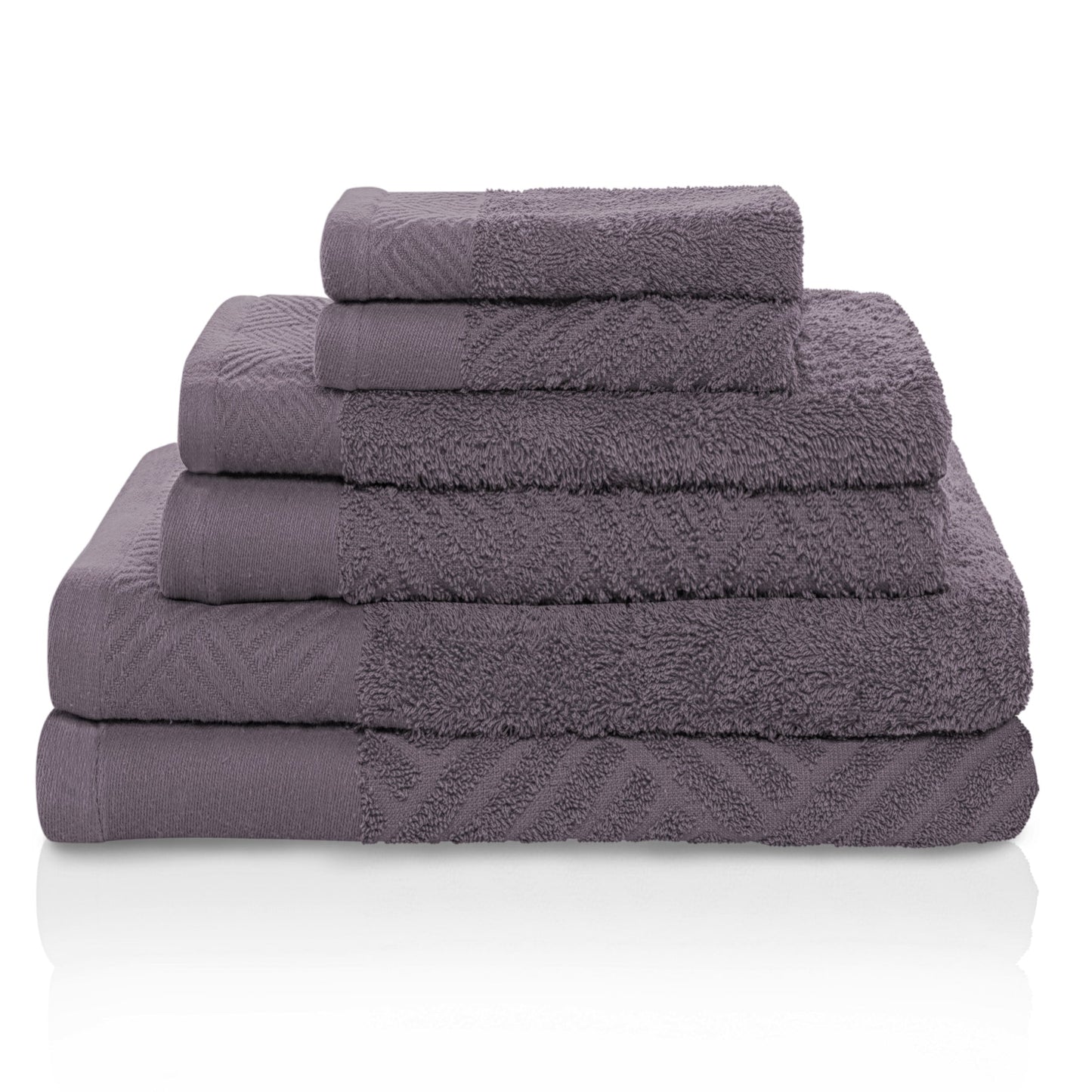 Ensemble de serviettes 6 pièces en coton égyptien 100 % tissé de qualité supérieure