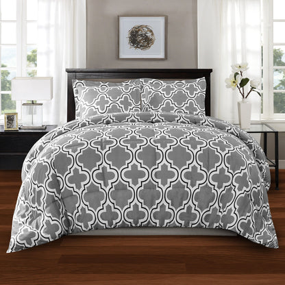 Ensemble de couettes toutes saisons en tissu treillis alternatif en duvet de qualité supérieure