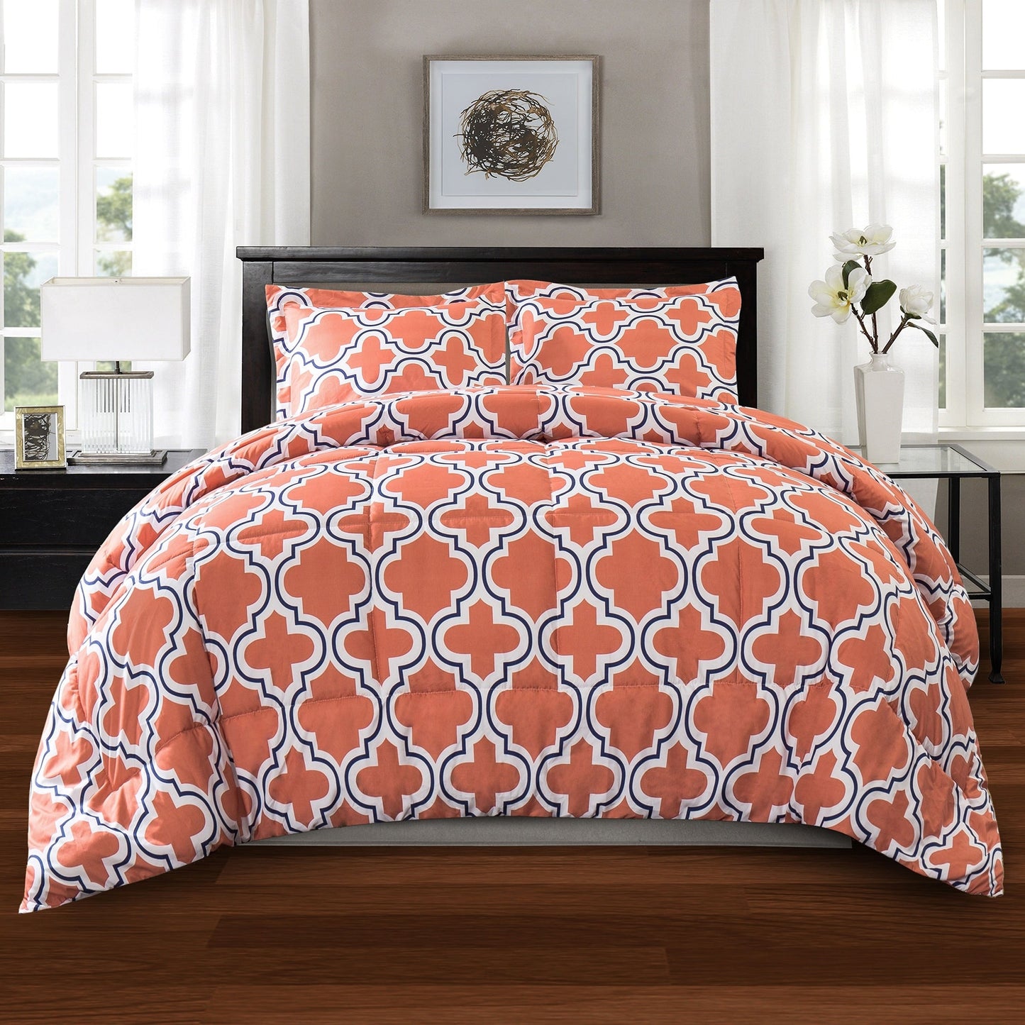 Ensemble de couettes toutes saisons en tissu treillis alternatif en duvet de qualité supérieure