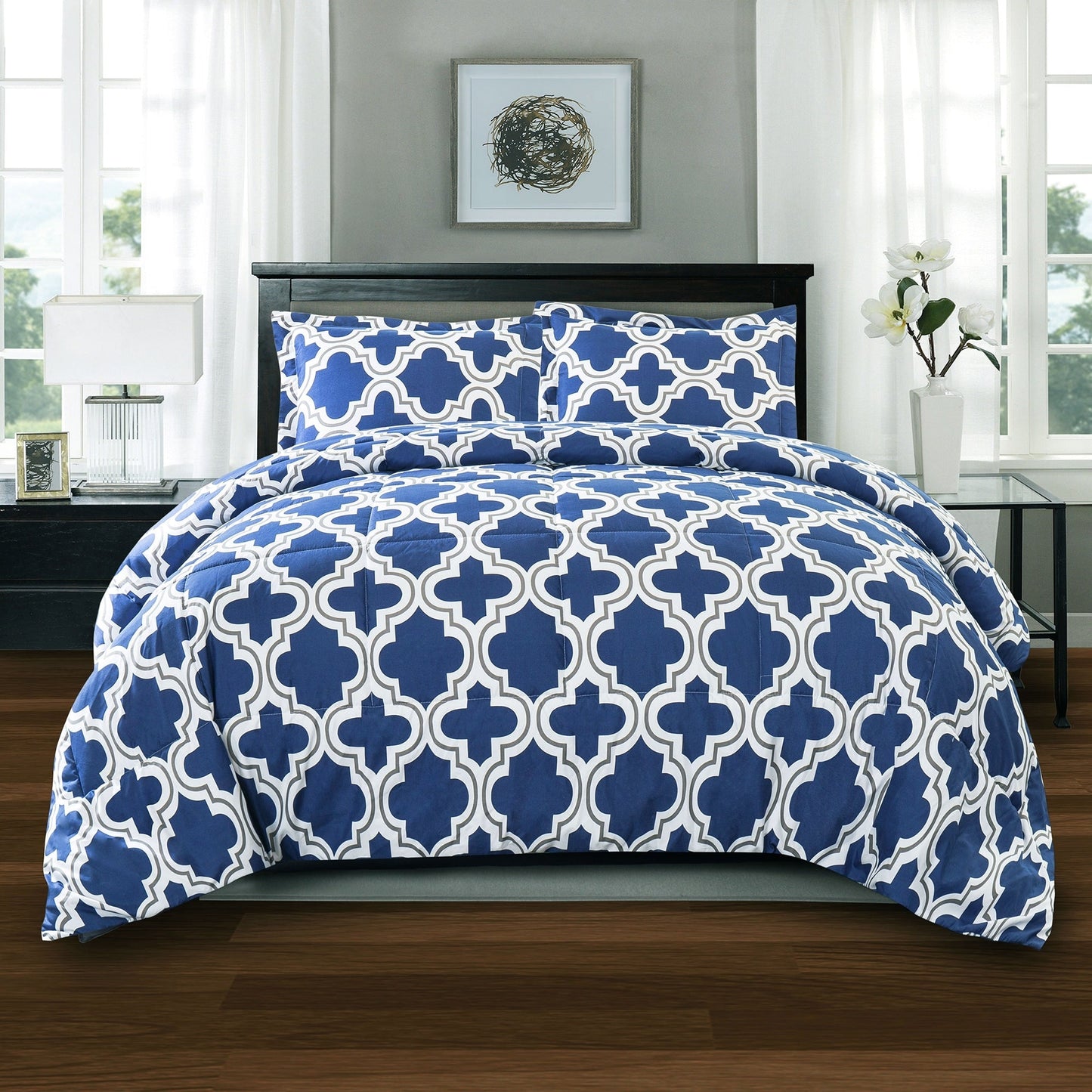Ensemble de couettes toutes saisons en tissu treillis alternatif en duvet de qualité supérieure