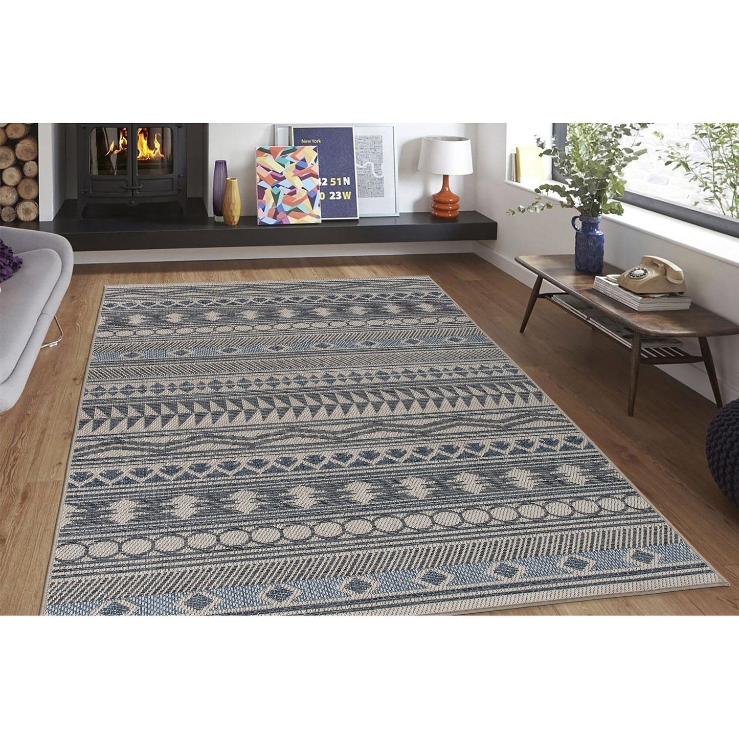 Tapis d'intérieur/extérieur bohème moderne de la World Rug Gallery