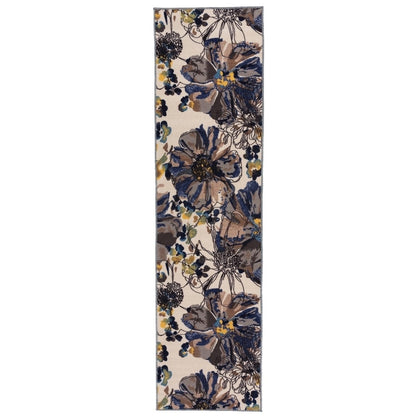 Tapis antidérapant moderne à fleurs lumineuses World Rug Gallery, multicolore