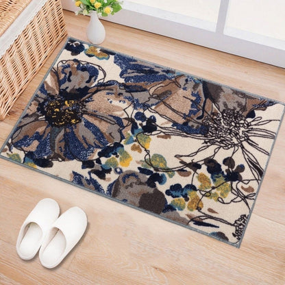 Tapis antidérapant moderne à fleurs lumineuses World Rug Gallery, multicolore