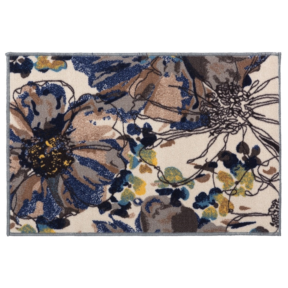 Tapis antidérapant moderne à fleurs lumineuses World Rug Gallery, multicolore