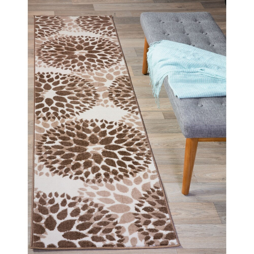 Tapis moderne à motifs floraux circulaires de la World Rug Gallery