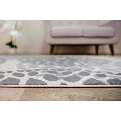 Tapis moderne à motifs floraux circulaires de la World Rug Gallery