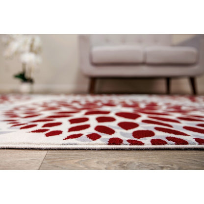 Tapis moderne à motifs floraux circulaires de la World Rug Gallery