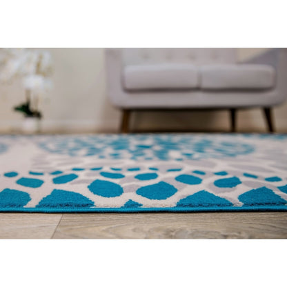 Tapis moderne à motifs floraux circulaires de la World Rug Gallery