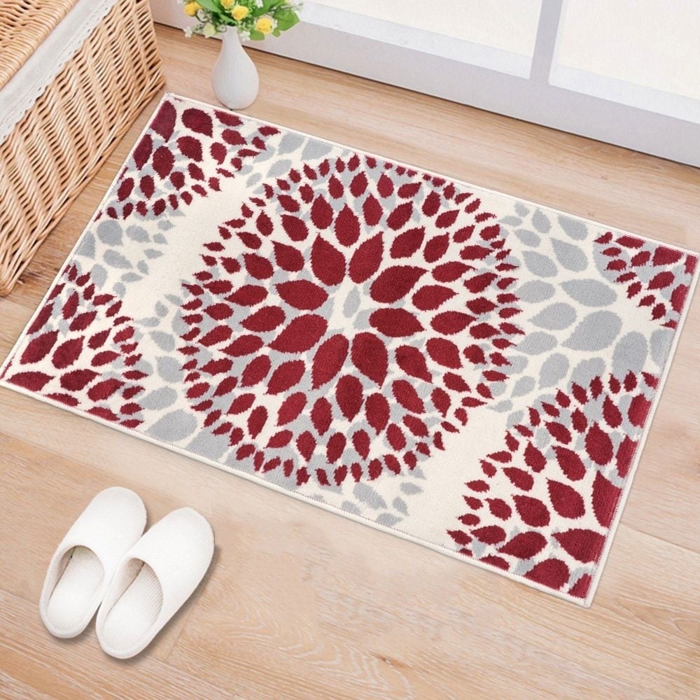 Tapis moderne à motifs floraux circulaires de la World Rug Gallery