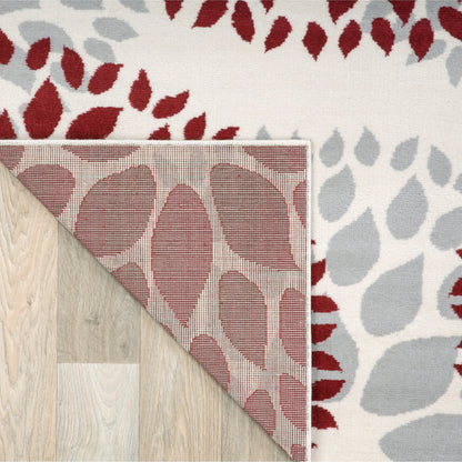Tapis moderne à motifs floraux circulaires de la World Rug Gallery