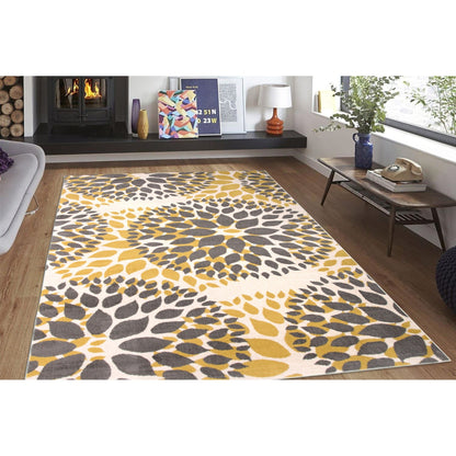 Tapis moderne à motifs floraux circulaires de la World Rug Gallery
