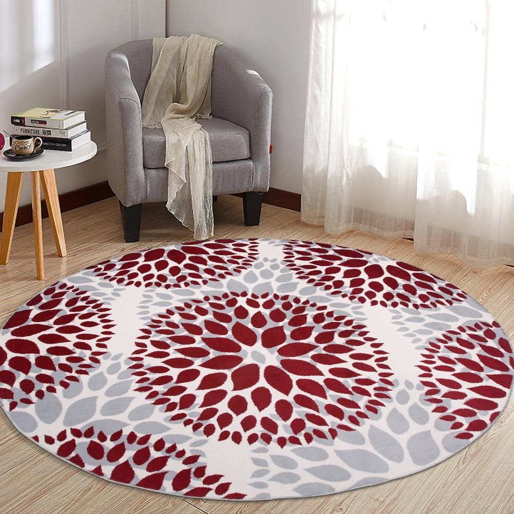 Tapis moderne à motifs floraux circulaires de la World Rug Gallery