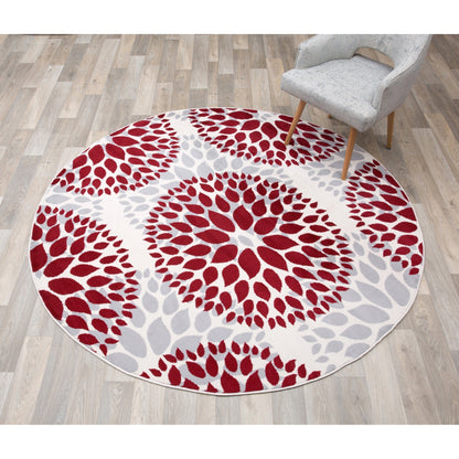 Tapis moderne à motifs floraux circulaires de la World Rug Gallery