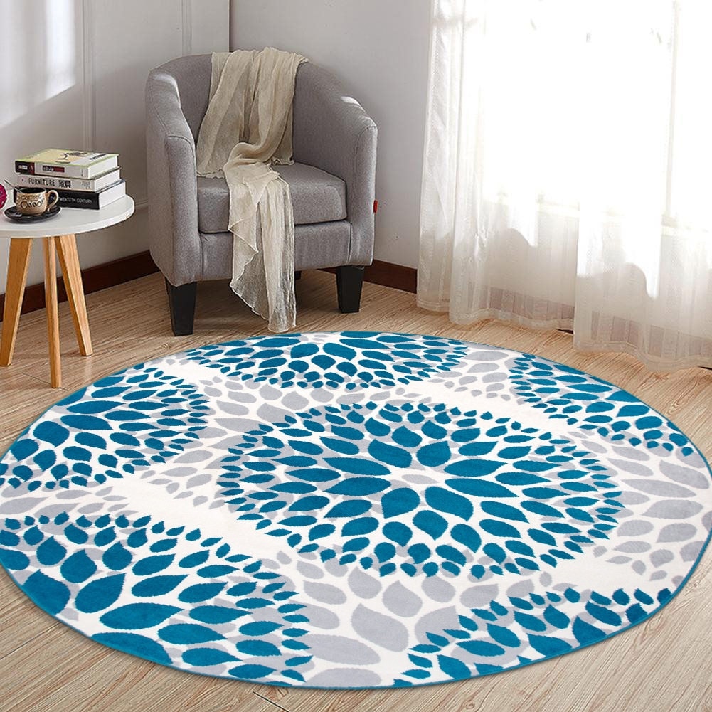 Tapis moderne à motifs floraux circulaires de la World Rug Gallery