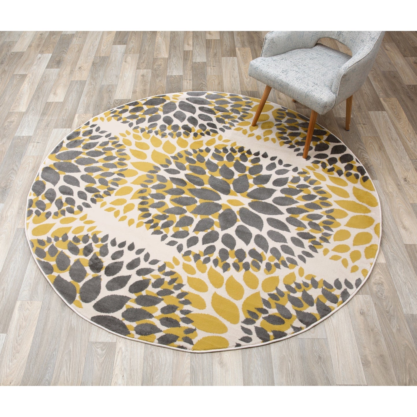 Tapis moderne à motifs floraux circulaires de la World Rug Gallery